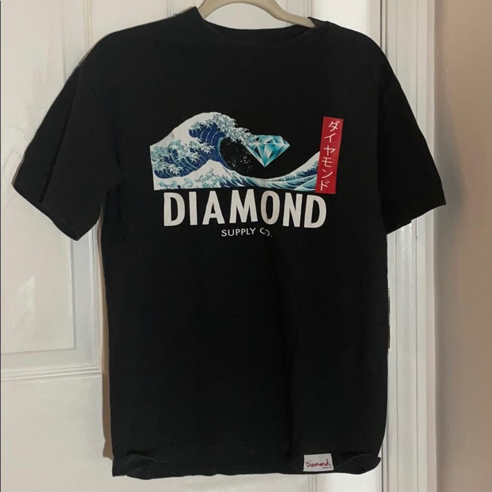 ♡ SOLD ♡ diamond supply co. black t